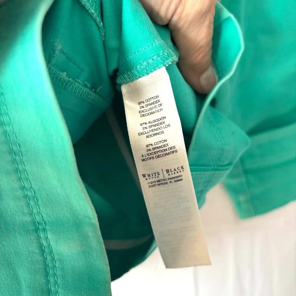 White House Black Market Green Swing Double Breasted Jacket SZ 8 Worn 1X - Picture 6 of 10